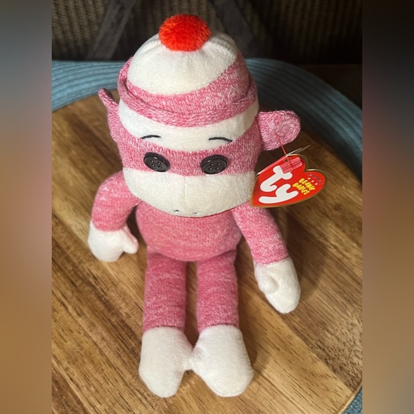 NWT TY Pink Beanie Buddy Socks the Sock Monkey 🙈 - Picture 9 of 13